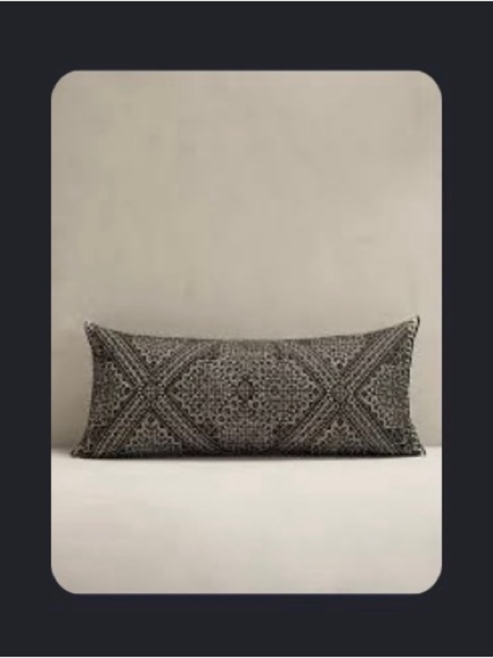Banana Republic Black and Cream Long Decorative Lumbar Pillow